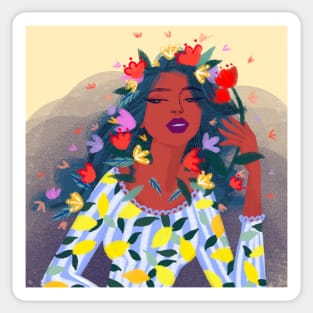 Flower lady Sticker